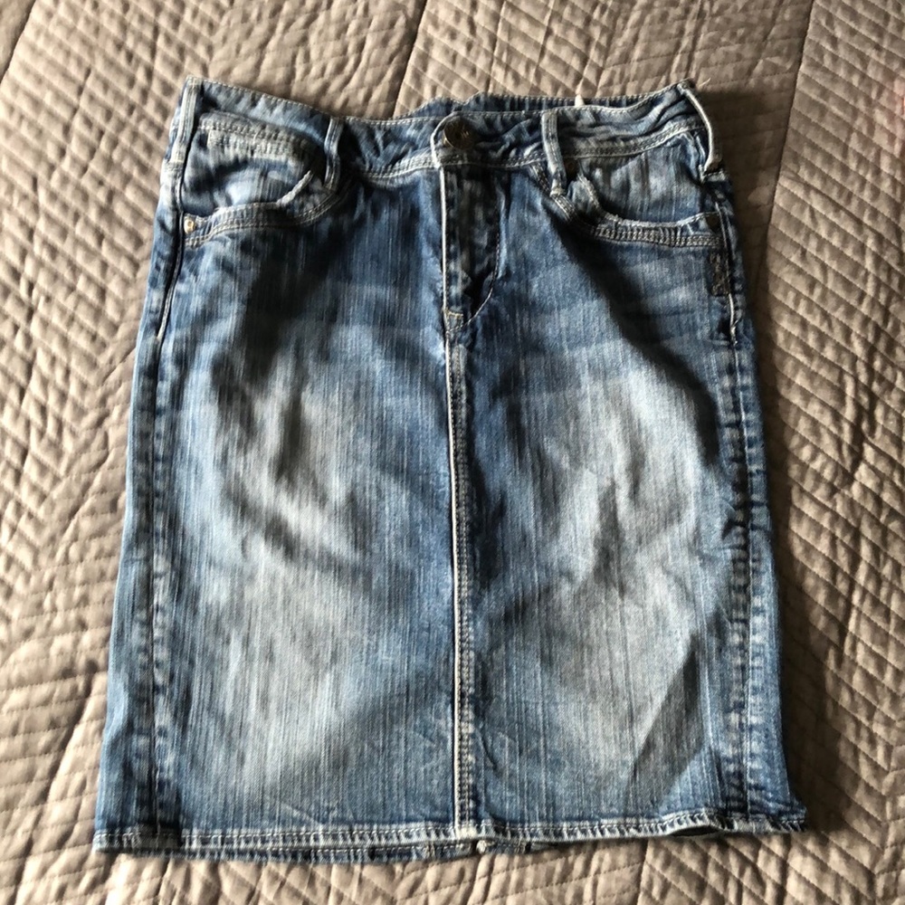 Silver jeans skirt
